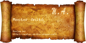 Mester Anikó névjegykártya