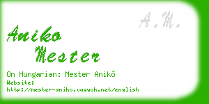aniko mester business card